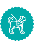 Picto chiens guides et animaux de petite taille admis