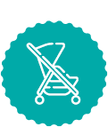 Picto poussettes autorisées en cas de transport d'enfant uniquement