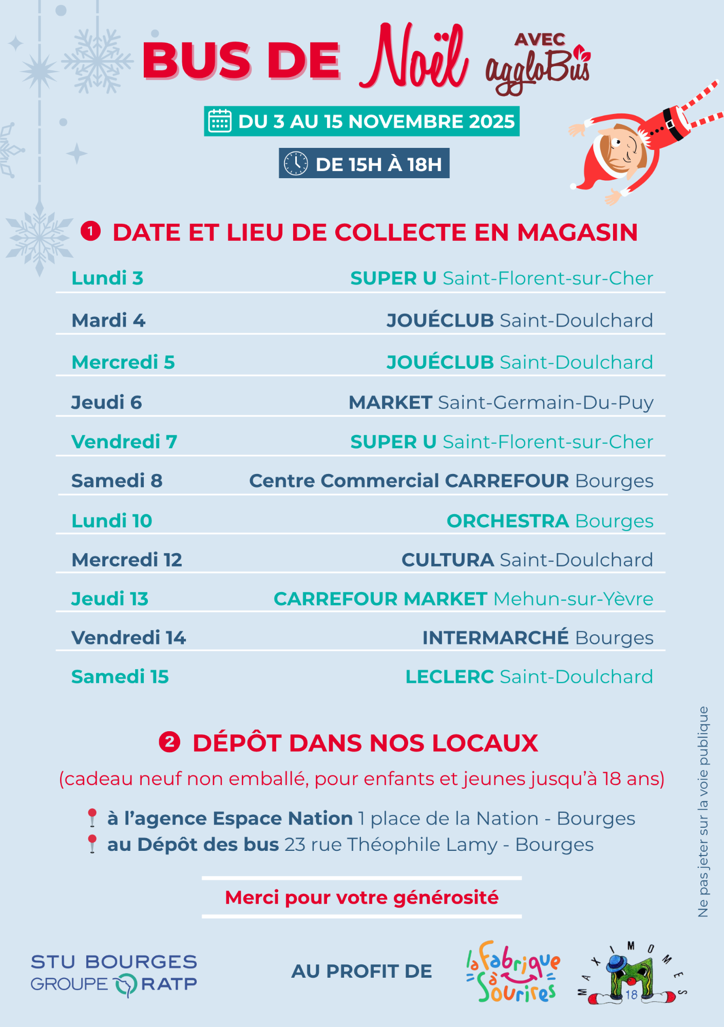 Dates et lieux de collectes