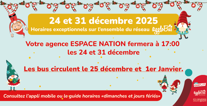 Fins de services avancées les 24 et 31 décembre