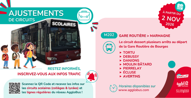 Ajustements circuit scolaire M202