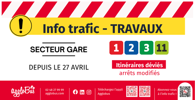 Info trafic travaux secteur Gare
