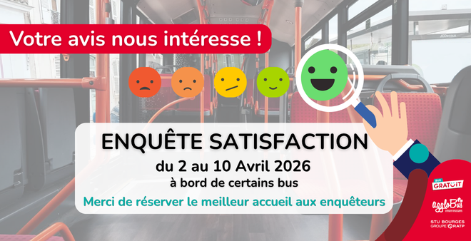 Visuel enquête satisfaction du 2 au 10 avril 2026
