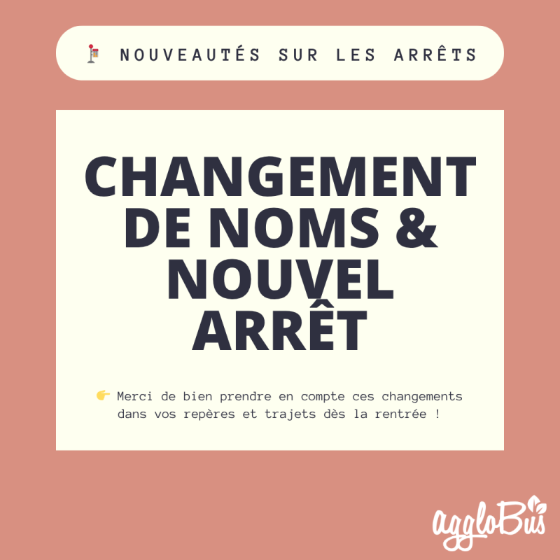 Nouveautés arrêts