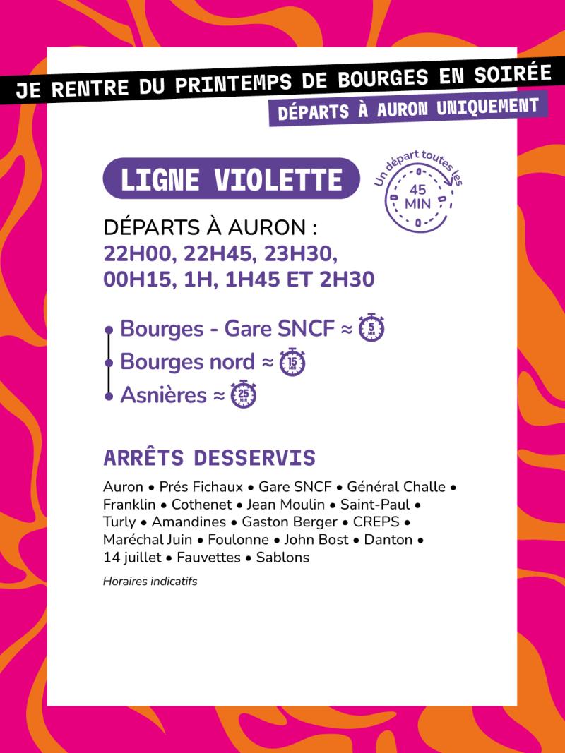 Ligne violette Printemps de Bourges