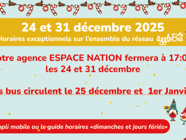 Fins de services avancées les 24 et 31 décembre