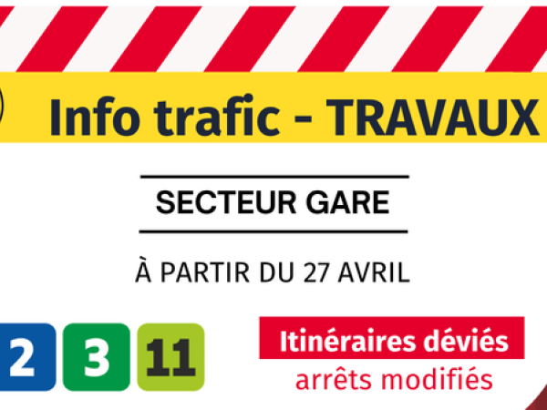 Info trafic travaux secteur Gare