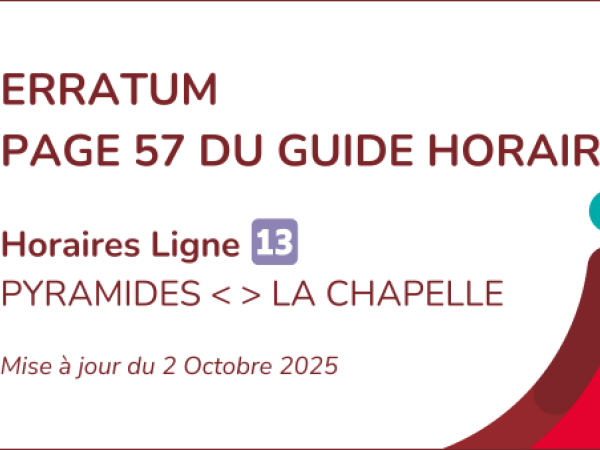 ERRATUM horaires L13