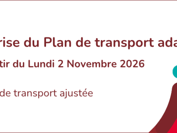 Reprise du Plan de transport adapté à partir du 2 novembre
